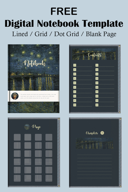 Vincent van Gogh Digital Notebook Template
