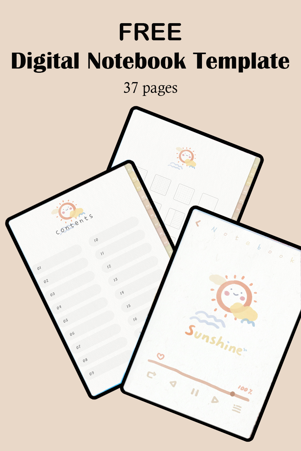 Nature Digital Notebook Template