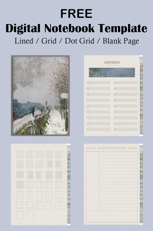 Claude Monet Digital Notebook Template